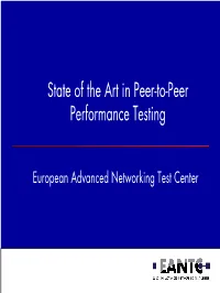 State of the Art in Peer-To-Peer Performance Testing