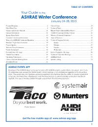 2015 ASHRAE Winter Conference Technical Program