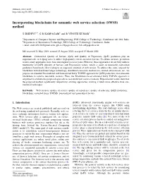 Incorporating Blockchain for Semantic Web Service Selection (SWSS) Method