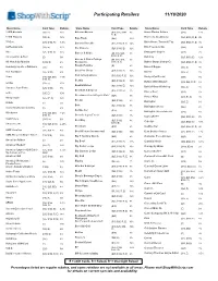Participating Retailers 11/18/2020