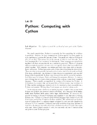 Python: Computing with Cython