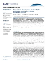 Reforestation in a High-CO2 World—Higher Mitigation Potential Than