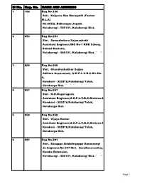 Sl No. Reg. No. NAME and ADDRESS 1 196 Reg No.196 Shri