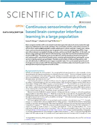 Continuous Sensorimotor Rhythm Based Brain Computer Interface