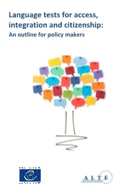 Language Tests for Social Cohesion and Citizenship