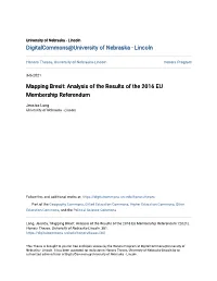Mapping Brexit: Analysis of the Results of the 2016 EU Membership Referendum