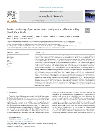 Passive Monitoring of Particulate Matter and Gaseous Pollutants in Fogo Island, Cape Verde T ⁎ Célia A