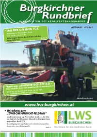 Rundschreiben Oktober 2019