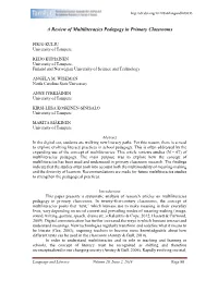 A Review of Multiliteracies Pedagogy in Primary Classrooms