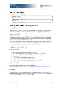 Author Guidelines Information About FEBS Open Bio