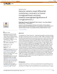 Genomic Variants Reveal Differential Evolutionary Constraints on Human Transglutaminases and Point Towards Unrecognized Significance of Transglutaminase 2