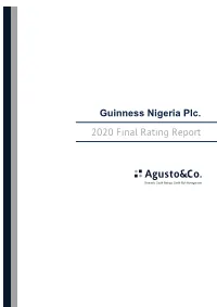 Guinness Nigeria Plc. 2020 Final Rating Report