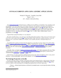 Ontology-Driven Apps Using Generic Applications