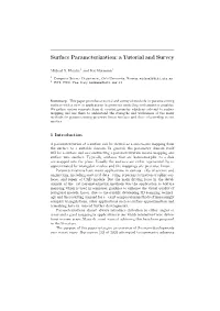 Surface Parameterization: a Tutorial and Survey
