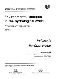 Principles and Applications, V. III: Surface Water