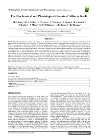 The Biochemical and Physiological Genesis of Alliin in Garlic