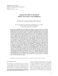 Updated Checklist of the Benthic Marine Macroalgae of the Philippines