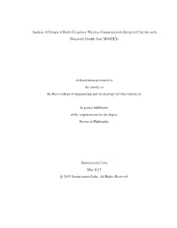 Analysis & Design of Radio Frequency Wireless Communication