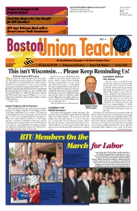 BTU Members on the March for Labor from Left to Right: Steve Tolman, Candidate for Mass