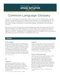 Common Language Glossary