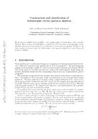 Construction and Classification of Holomorphic Vertex Operator Algebras