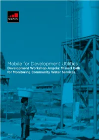 Development Workshop Angola: Missed Calls for Monitoring Community Water Services