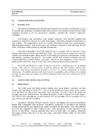 Iv. Trade Policies by Sector