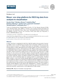 Maser: One-Stop Platform for NGS Big Data from Analysis to Visualization