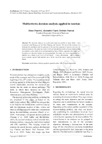 Multicriteria Decision Analysis Applied in Tourism