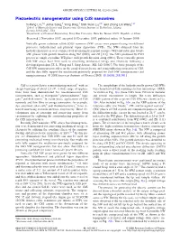 Piezoelectric Nanogenerator Using Cds Nanowires