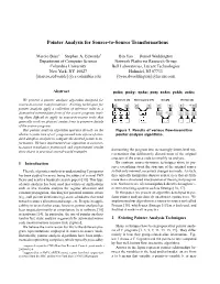 Pointer Analysis for Source-To-Source Transformations