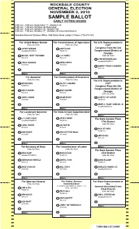 Sample Ballot Early Voting Hours