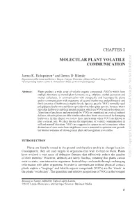 Chapter 2 Molecular Plant Volatile Communication
