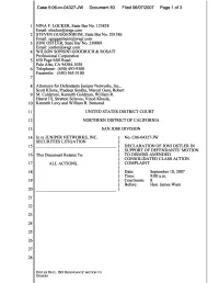 In Re: Juniper Networks, Inc. Securities Litigation 06-CV-04327