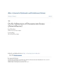 On the Submersion of Dicraurus Into Iresine (Amaranthaceae) James Henrickson California State University, Los Angeles