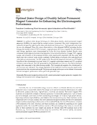 Optimal Stator Design of Doubly Salient Permanent Magnet Generator for Enhancing the Electromagnetic Performance