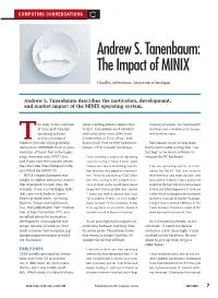 Andrew S. Tanenbaum: the Impact of MINIX