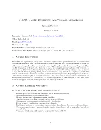 BUSMGT 7331: Descriptive Analytics and Visualization
