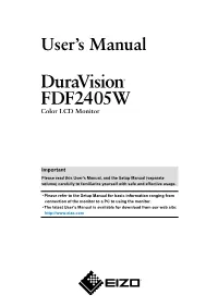 Duravision FDF2405W User's Manual