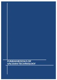 Fundamentals of Vacuum Technology