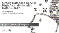 Oracle Database Service HA with Data Guard