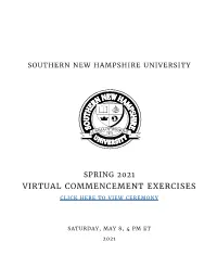 Spring 2021 Virtual Commencement Exercises