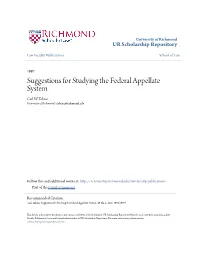 Suggestions for Studying the Federal Appellate System Carl W