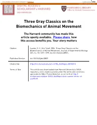 Three Gray Classics on the Biomechanics of Animal Movement