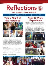 Year 9 Night of the Notables Year 10 Work Experience