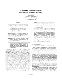 Cooperating Reasoning Processes: More Than Just the Sum of Their Parts ∗