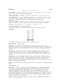 Eskolaite Cr2o3 C 2001-2005 Mineral Data Publishing, Version 1 Crystal Data: Hexagonal