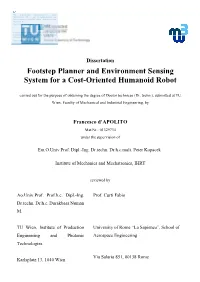 Footstep Planner and Environment Sensing System for a Cost-Oriented Humanoid Robot