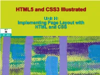 HTML5 and CSS3 Illustrated