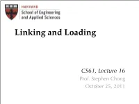 Linking and Loading
